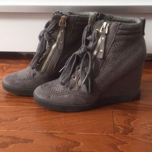 Grey Sneaker Wedges
